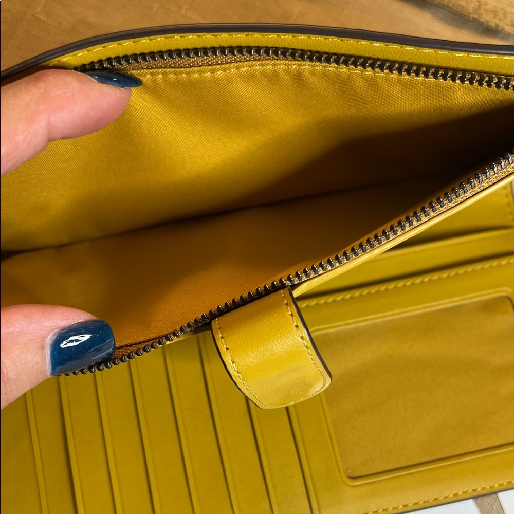 Coach Vibrant Yellow Mustard Leather Wallet - Picture 5 of 9